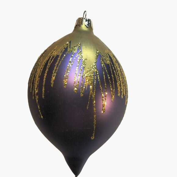 Christmas Classics Ornament Hand Decorated Blown Glass Glitter Romania Craftsmen - Picture 8 of 13